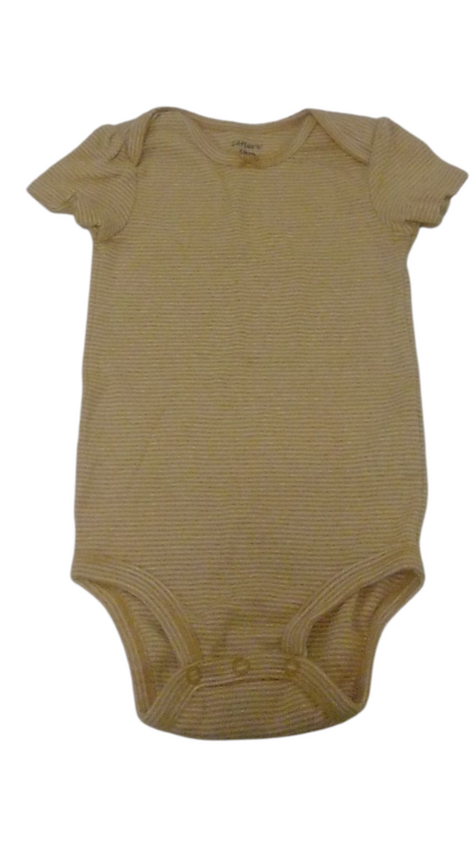 Onesie: Tan Stripes, Girl, Size: 18m