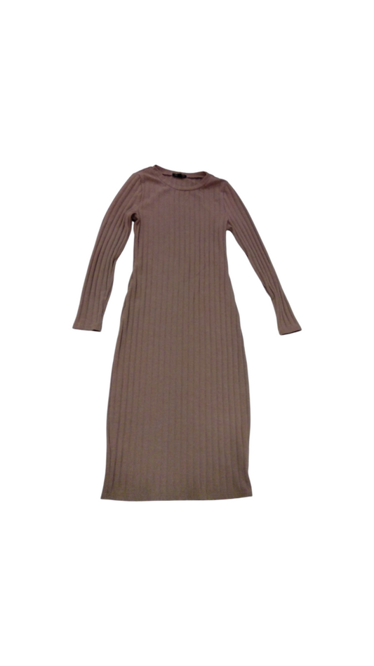 Long Sleeve Dress: Brown, Womens, Size: M