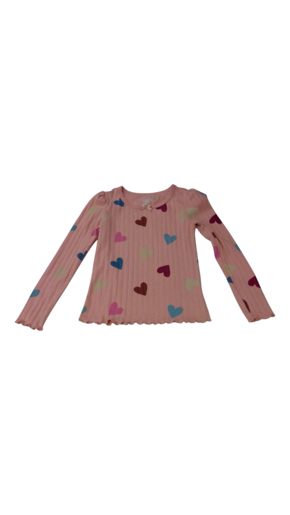 Long Sleeve Shirt: Hearts, Girl, Size: 6