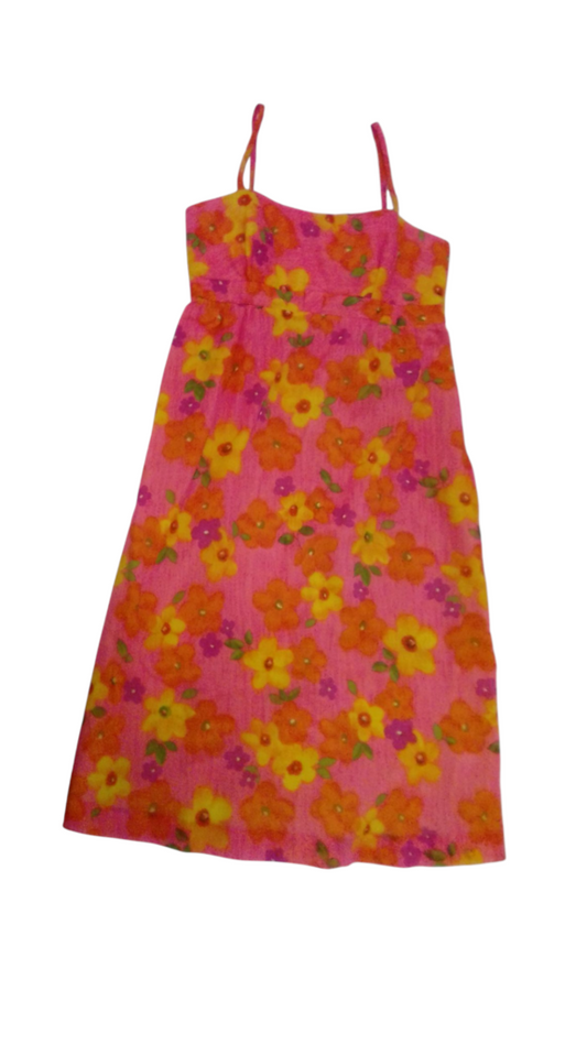 Dress: Vintage Orange Flo, Womens, Size: S