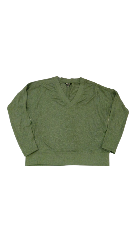 Sweater: Green V-Neck, Womens, Size: M