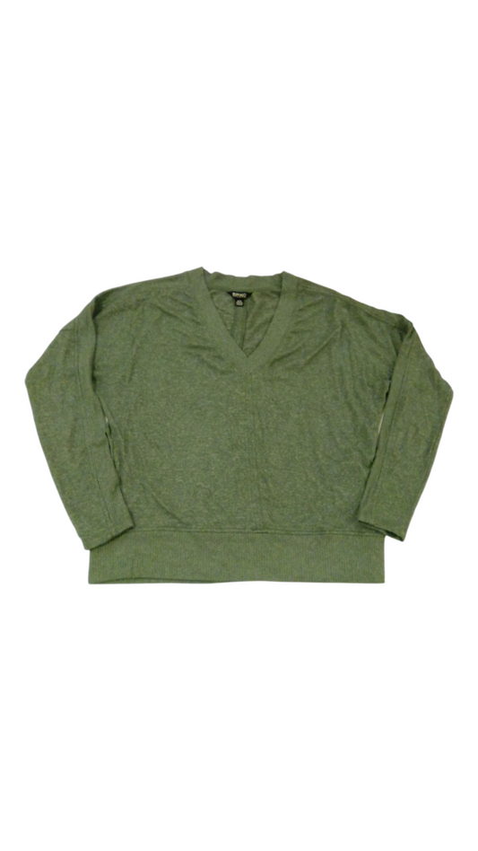 Sweater: Green V-Neck, Womens, Size: M