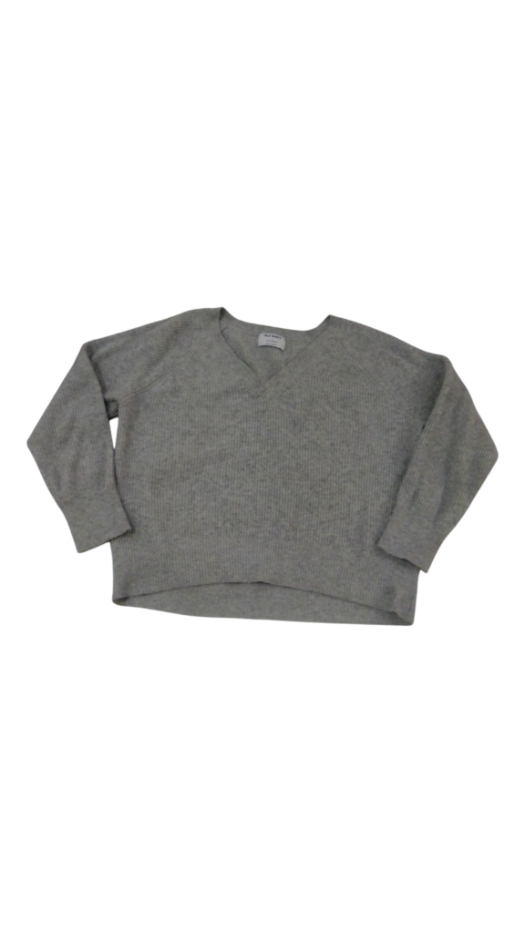 Sweater: Gray V-Neck, Womens, Size: M