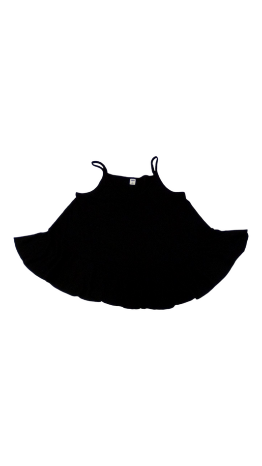 Shirt: Black Ruffles Tank, Womens, Size: M