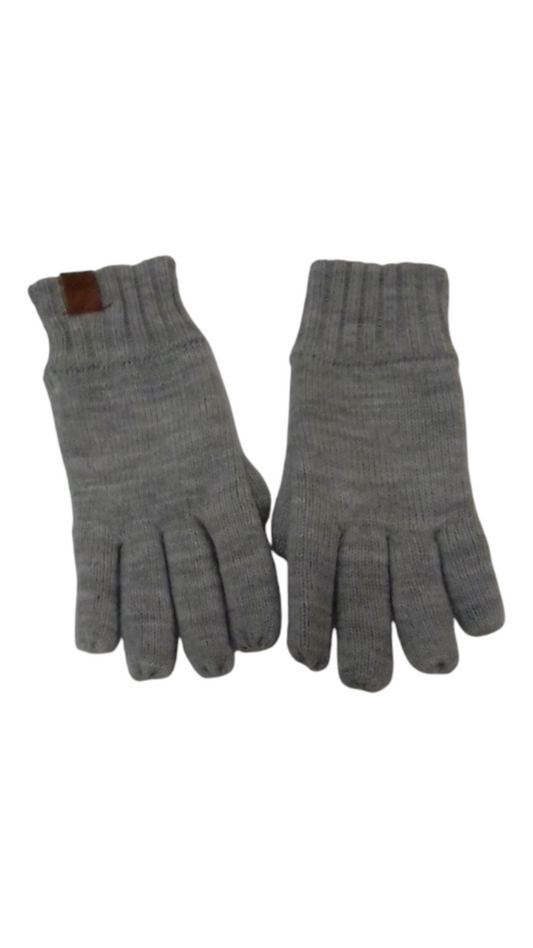Gloves: Gray Knit, Womens, Size: S