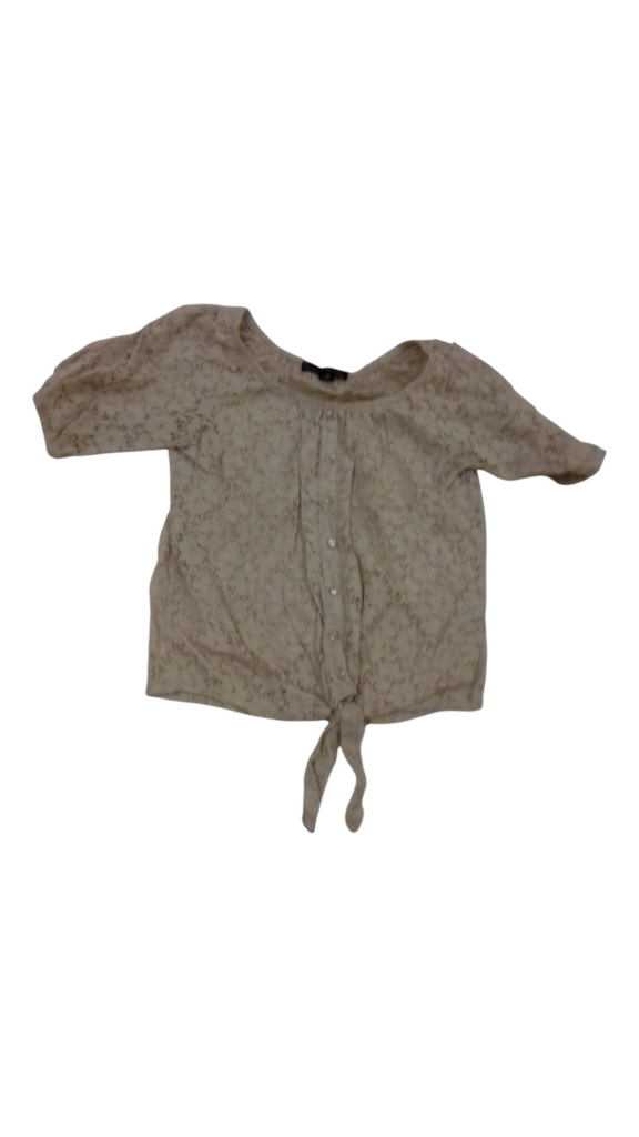 Shirt: Tan Lace, Womens, Size: M