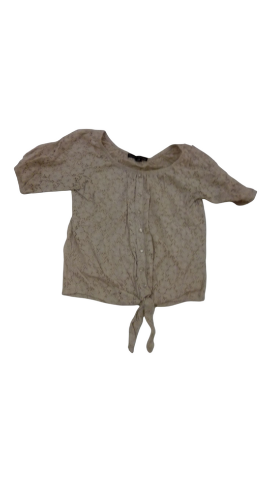 Shirt: Tan Lace, Womens, Size: M