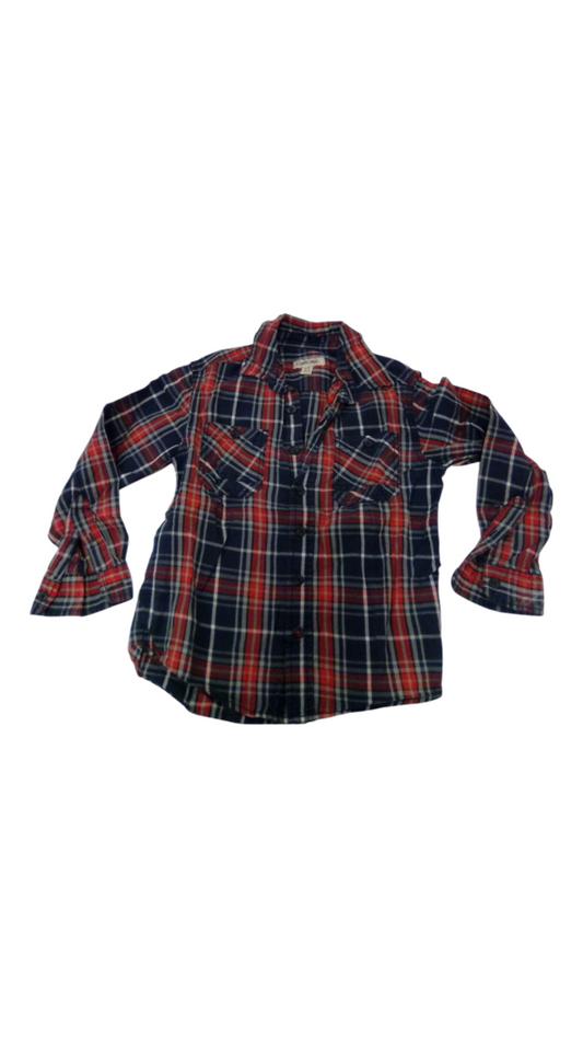 Long Sleeve Shirt: Plaid, Boy, Size: 6/7