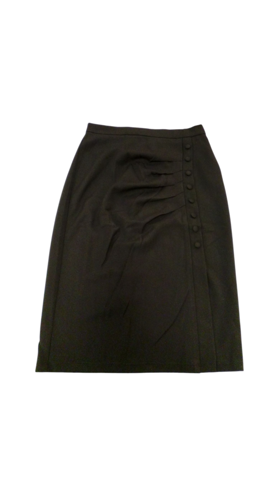 Skirt: Gray Pencil/Button, Womens, Size: L