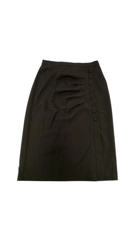 Skirt: Gray Pencil/Button, Womens, Size: L