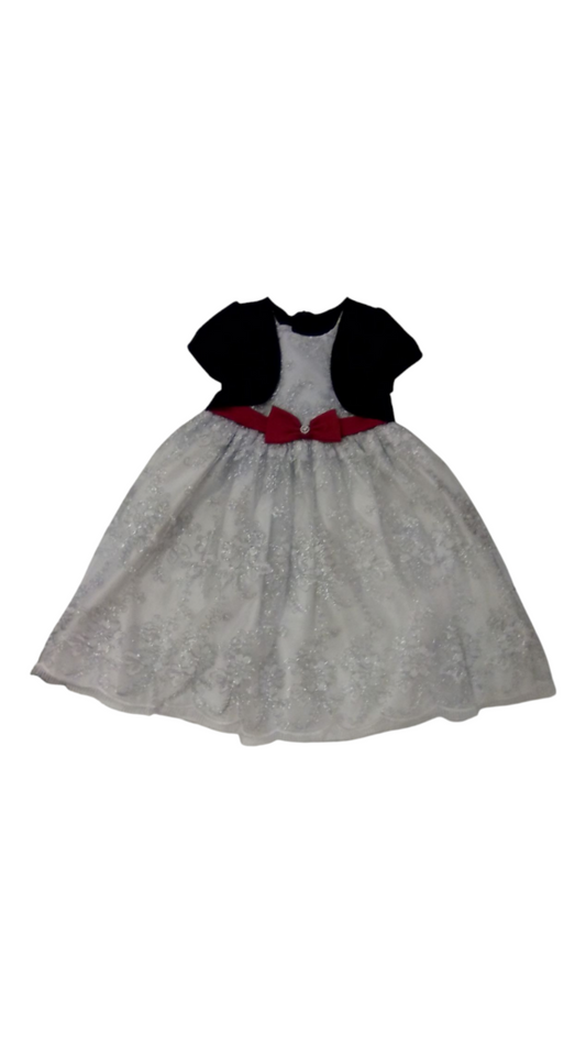 Dress: White/Black/Red, Girl, Size: 5