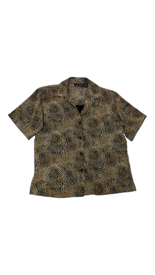 Shirt: Lepard Button Up, Womens, Size: M