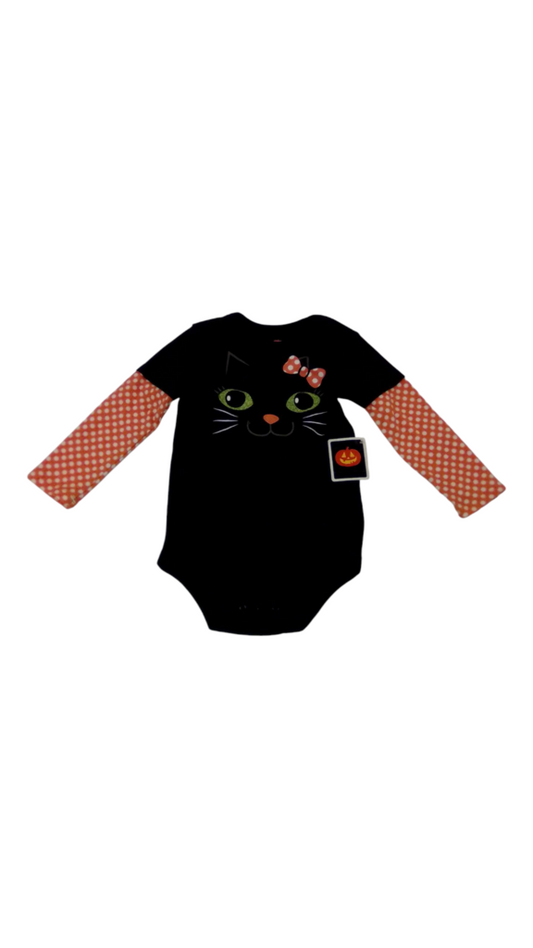 Long Sleeve Onesie: Cat, Girl, Size: 24m