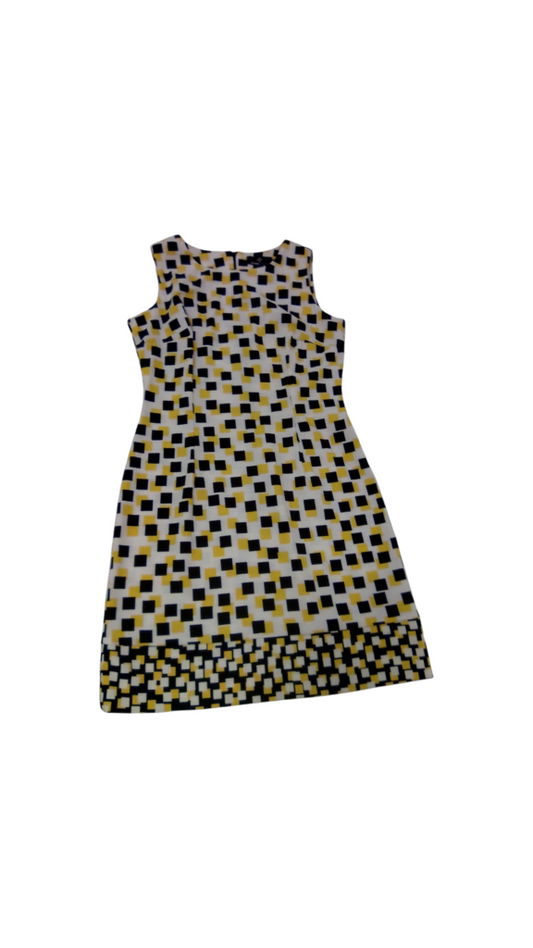 Dress: Yellow/Black Squar, Womens, Size: M