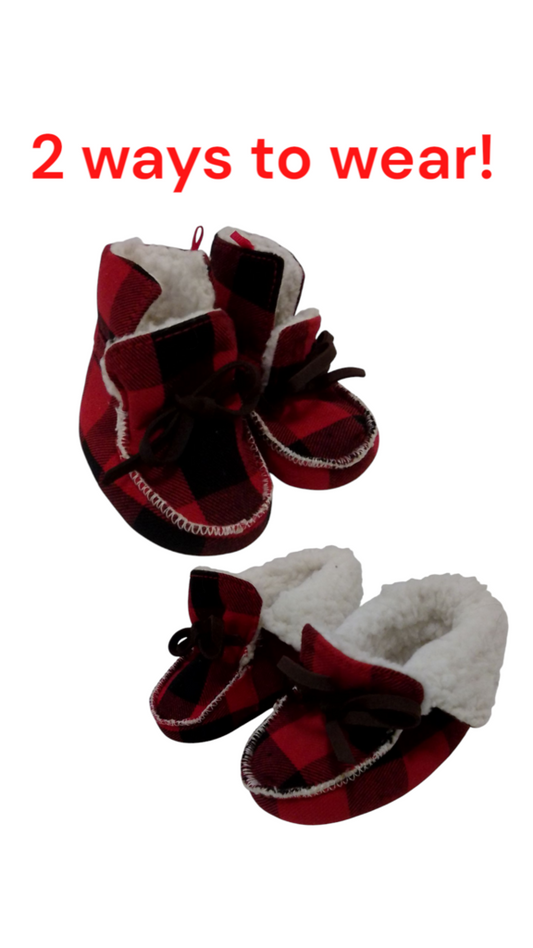 Shoes: Red/Black Plaid, Kids, Size: 1