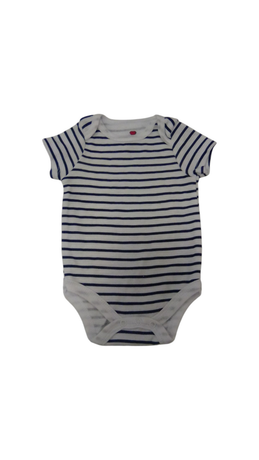 Onsie: White/Blue Stripes, Boy, Size: 3m