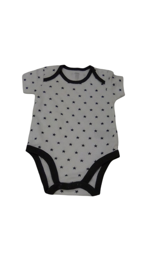Onesie: White/Gray Stars, Boy, Size: 3/6m