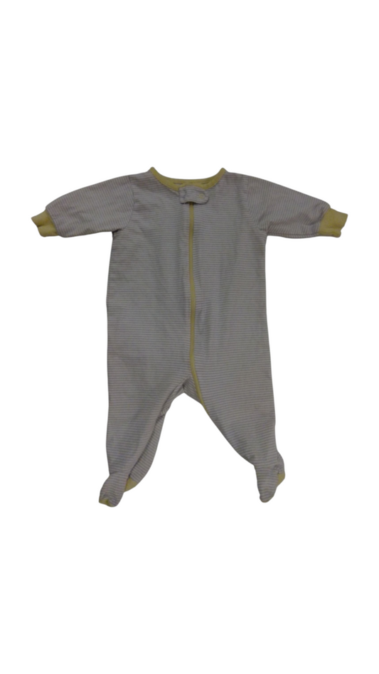 Sleeper: White/gray Stripe, Boy, Size: 0/3m