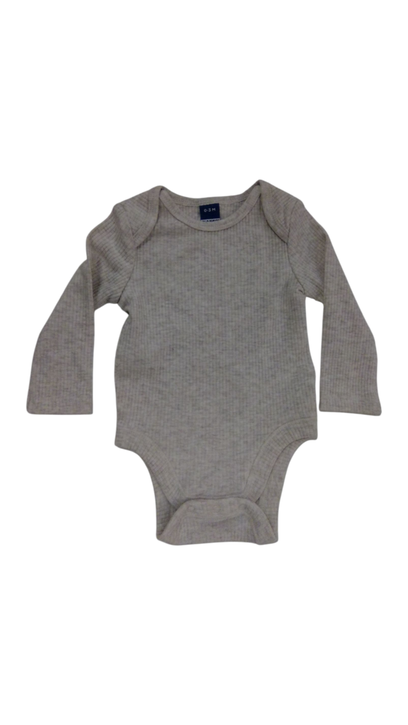 LS Onesie: Gray, Boy, Size: 3m