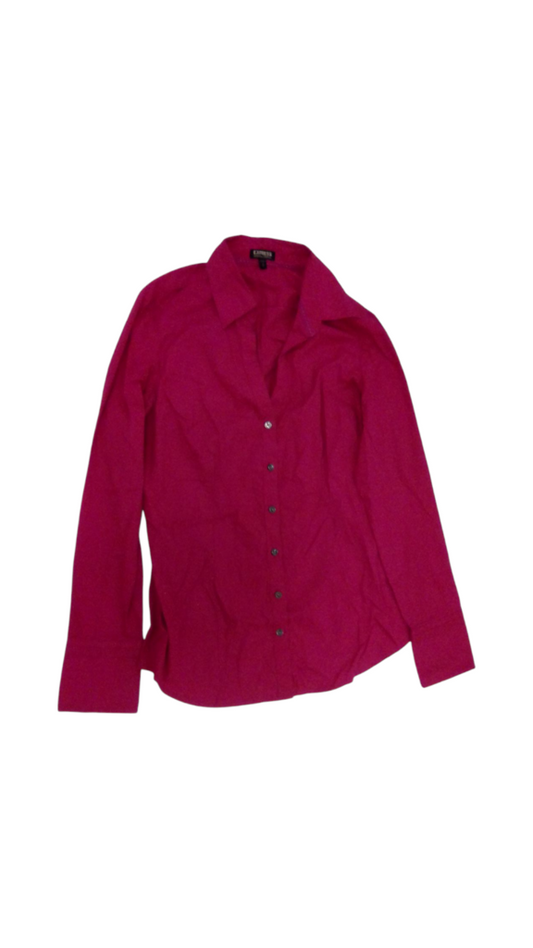 Long Sleeve Shirt: Pink, Womens, Size: M