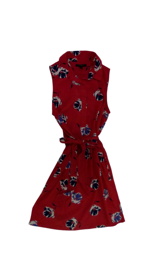 Dress: Red/Blue Flowers, Womens, Size: S