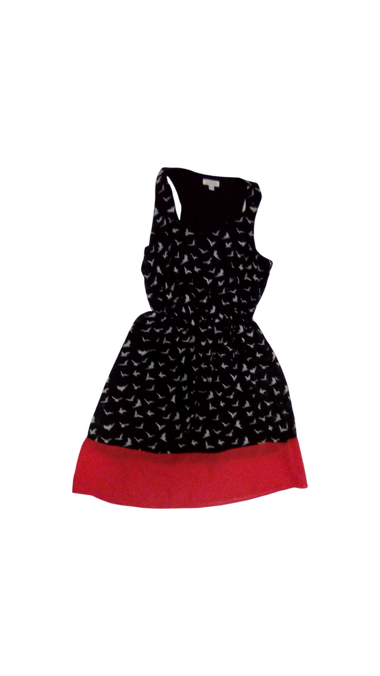 Dress: Black/White Birds, Womens, Size: S