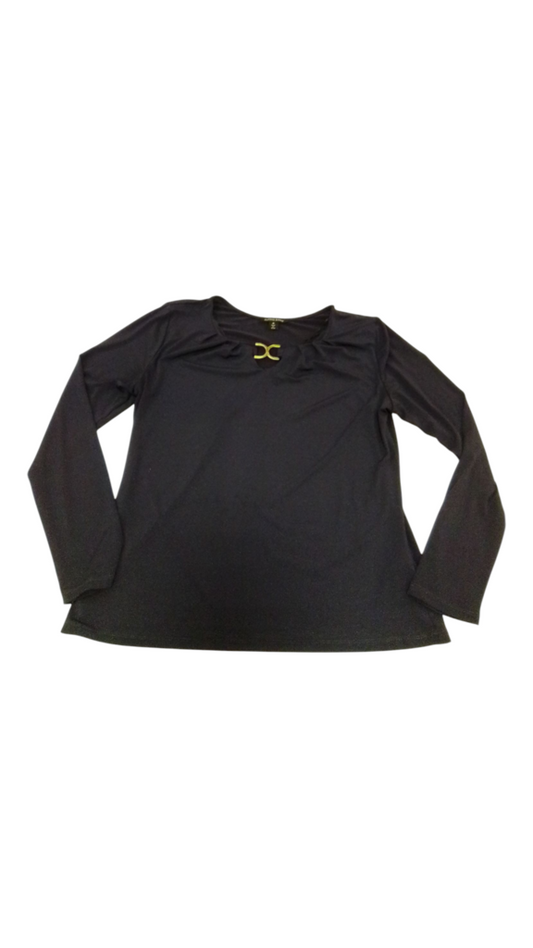 Long Sleeve Shirt: Blue, Womens, Size: M