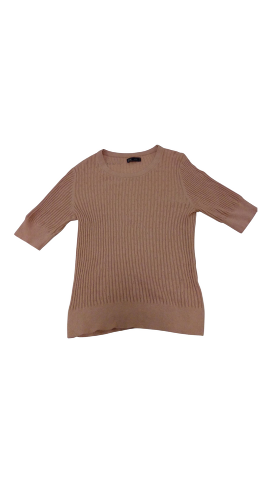 Shirt: Pink Knit, Womens, Size: L