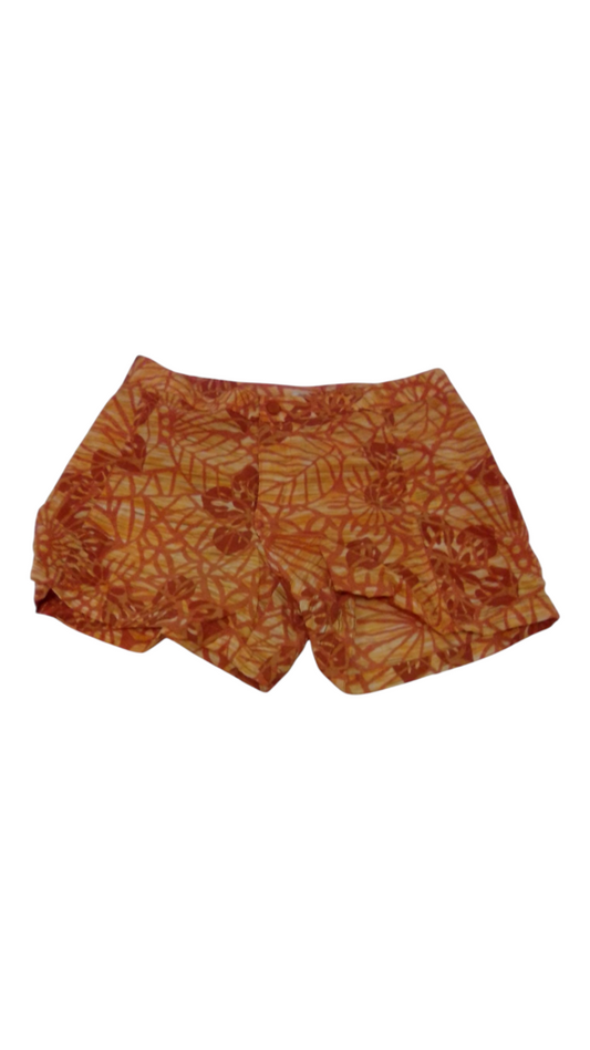 Shorts: Orange Flowers, Womens, Size: S