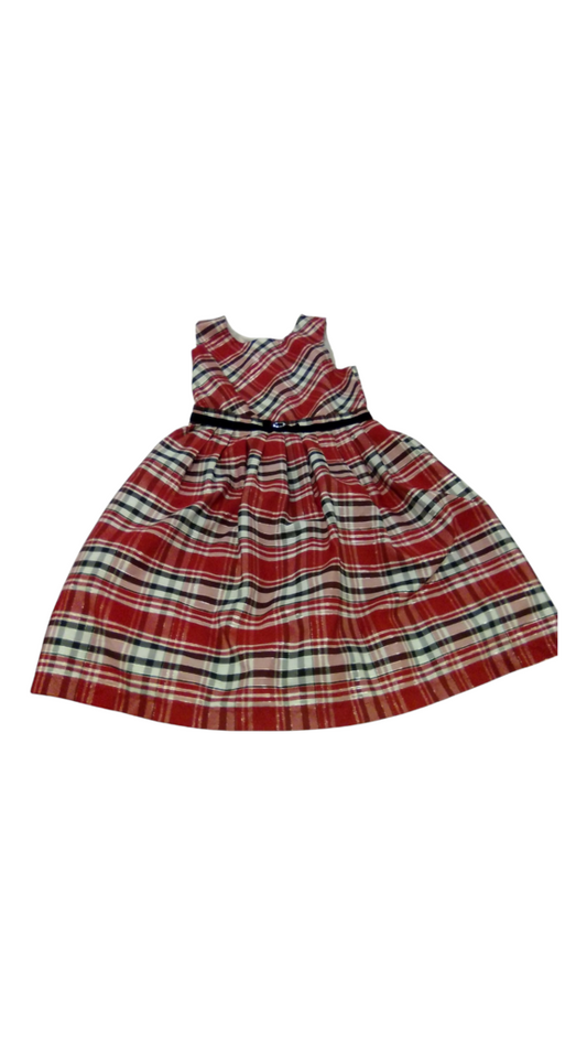 Dress: W/BK/R Plaid, Girl, Size: 10