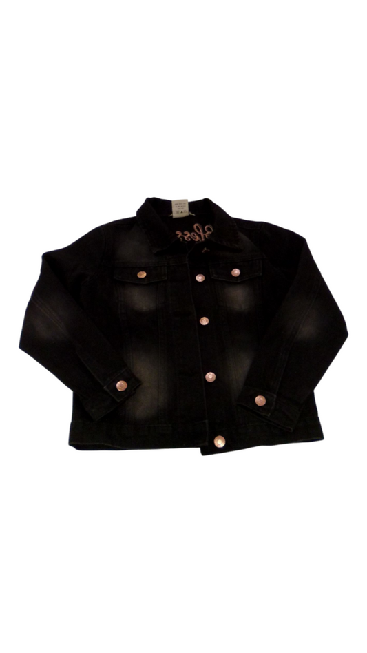 Jacket: Black Jean, Girl, Size: 7/8