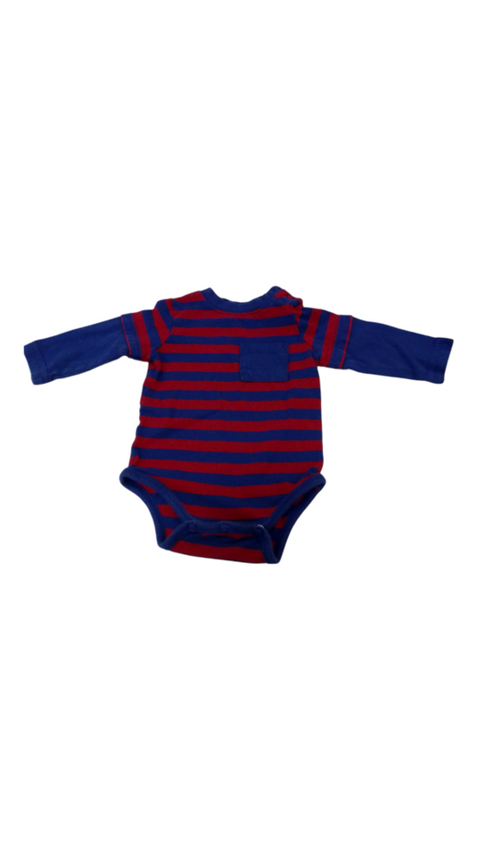 Long Sleeve Onesie: R/B, Boy, Size: 3m