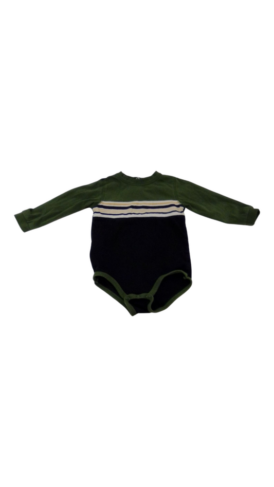 Long Sleeve Onesie: Green, Boy, Size: 18m