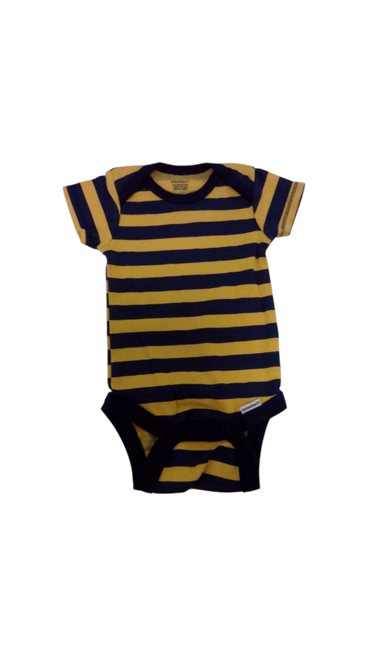 Onesie: Blue/yellow Strip, Boy, Size: 3/6m