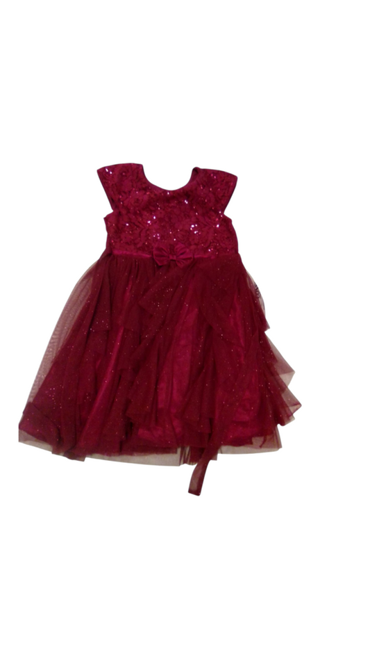 Dress: Red Sparkly, Girl, Size: 8