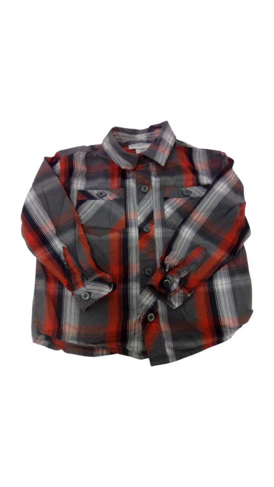 Long Sleeve Shirt:O/GY/WH, Boy, Size: 24m