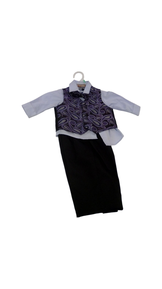 Suit: Black/Purple/Blue, Boy, Size: 6/9m