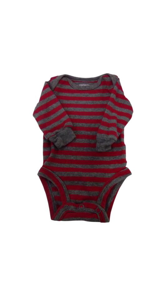 Long Sleeve Onesie:R/GY, Boy, Size: NB