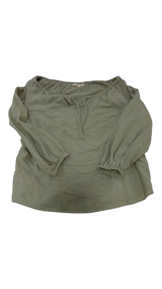 Long Sleeve Shirt: Green, Womens, Size: M