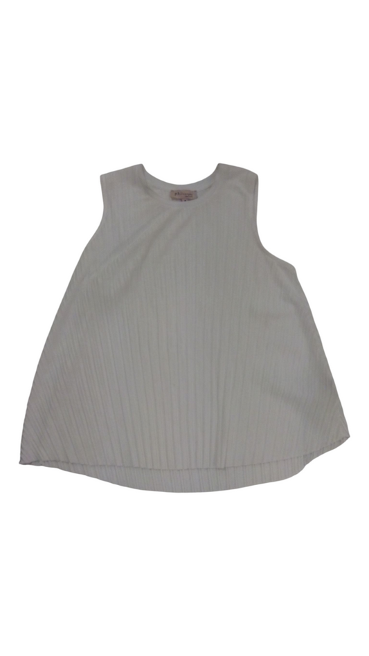 Tank Top: White Ribbed, Womens, Size: M