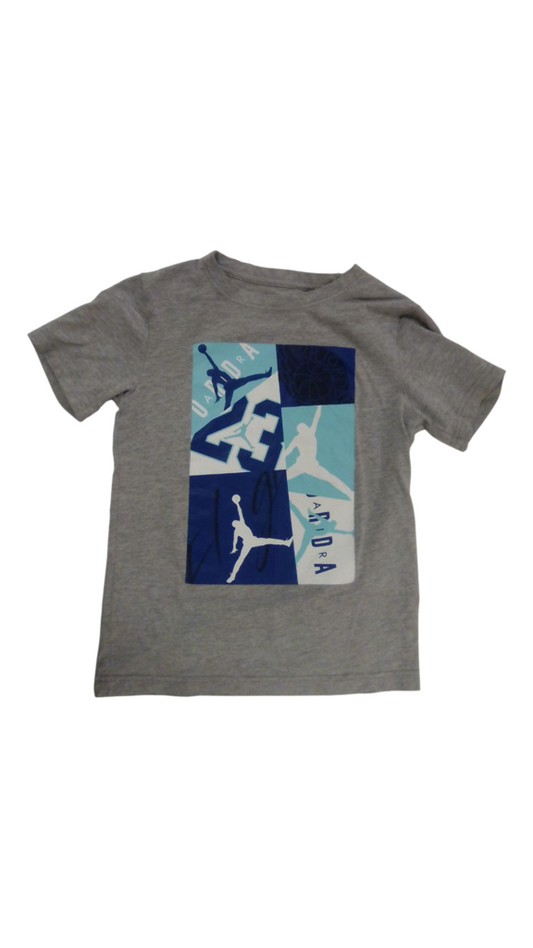 Shirt: Gray W Blue Design, Boy, Size: 8/10