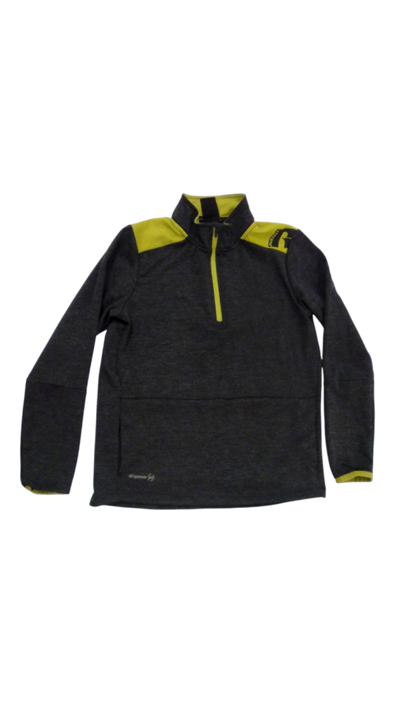 Half Zip: Gray Lime Green, Boy, Size: 10/12