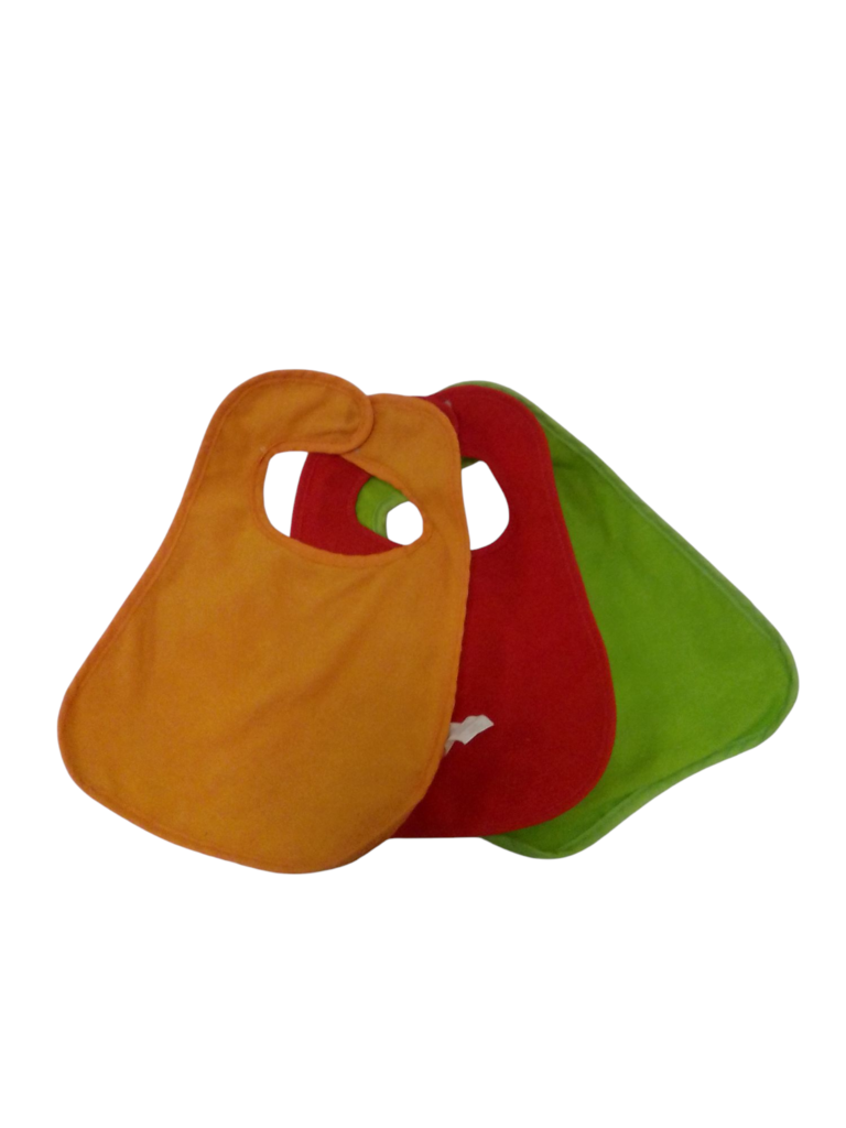 3pk Bibs: Orange Red & Gr, Kids, Size: -