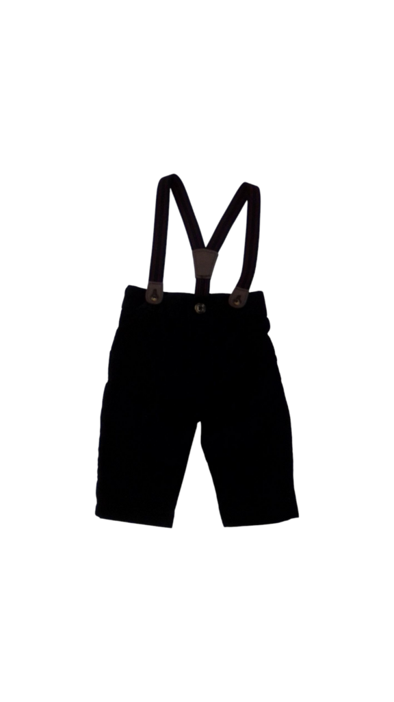 Pants: Black/Suspenders, Boy, Size: 3m