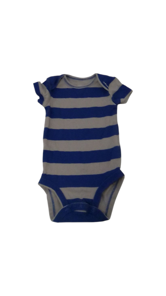 Onesie: Blue/Gray Stripe, Boy, Size: 3m