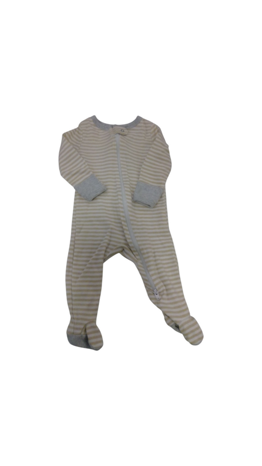 Sleeper: Tan Stripes, Boy, Size: 3/6m