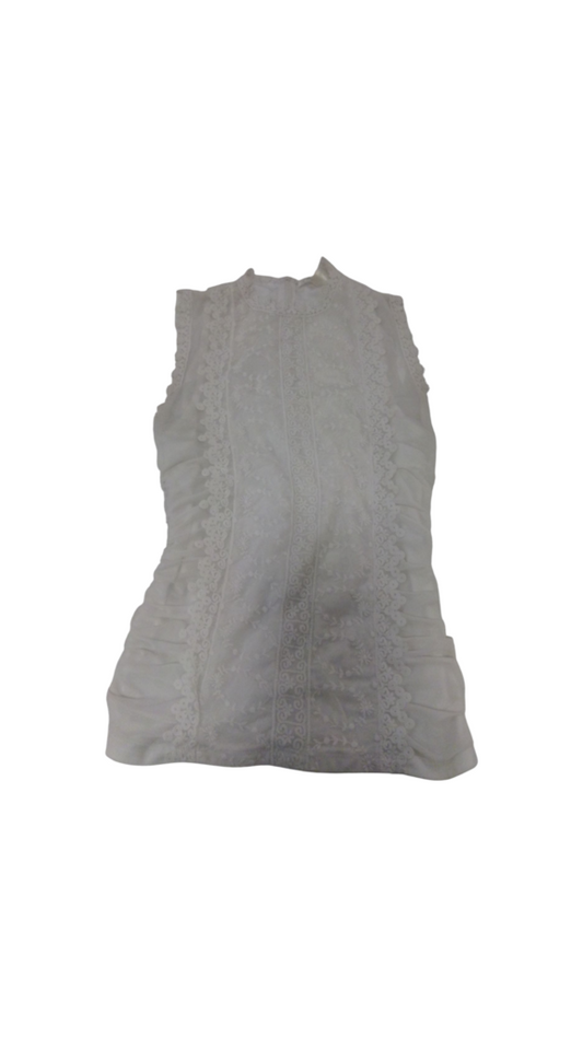 Shirt: White Lace, Womens, Size: S