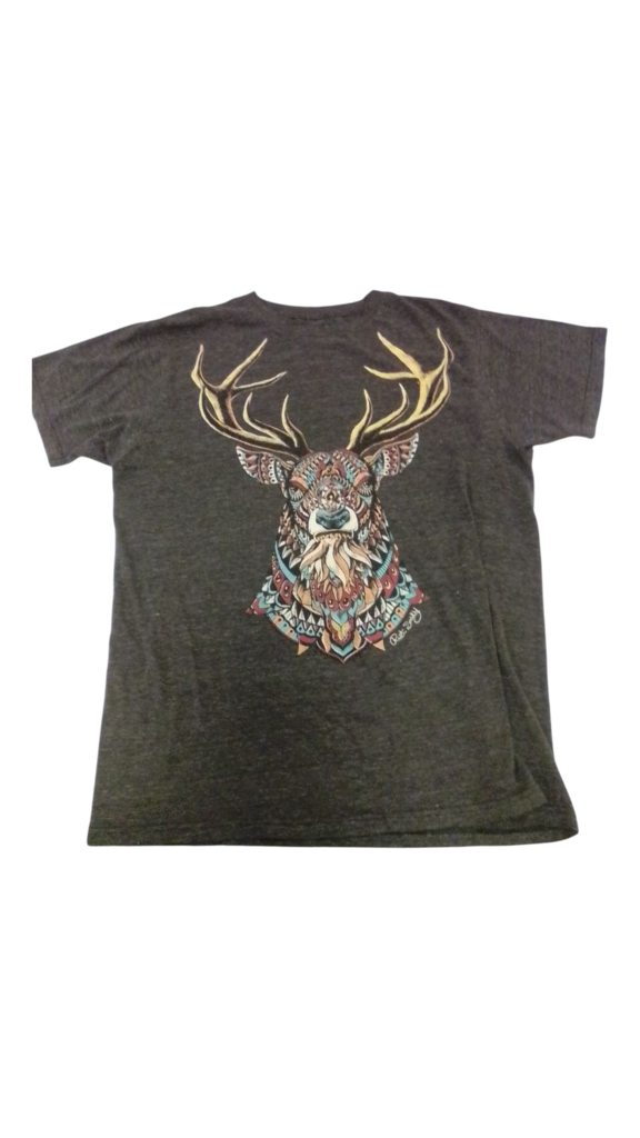 Shirt: Black/Deer, Womens, Size: L