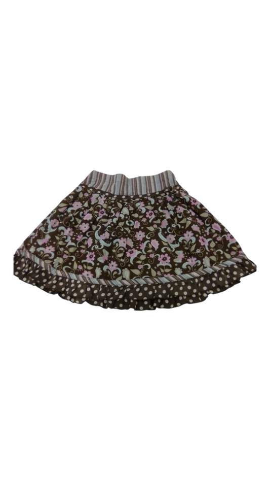 Skirt: Flowers/Brown, Girl, Size: 6