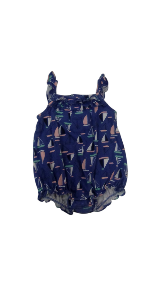 Romper: Sail Boats, Girl, Size: 24m